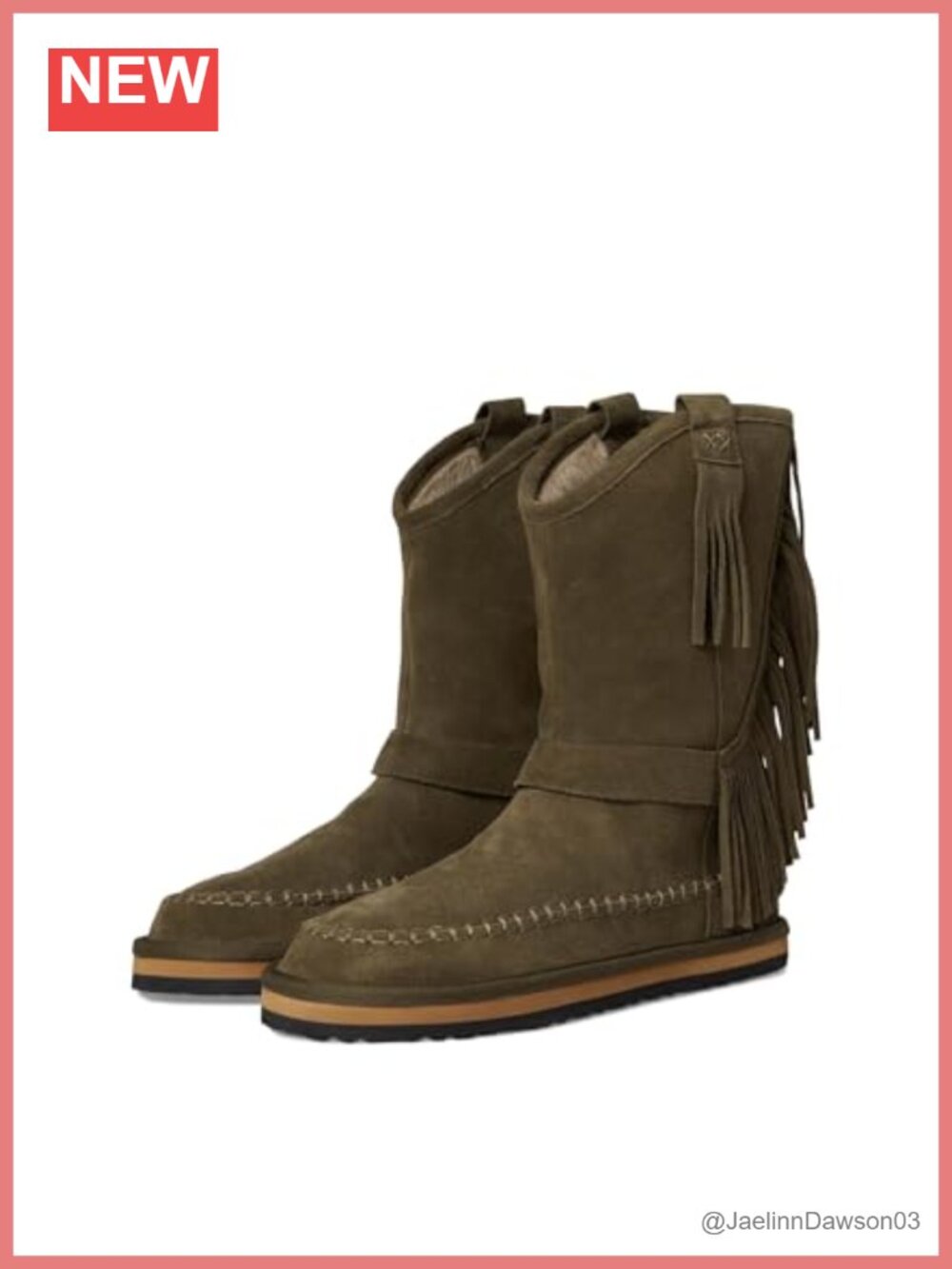 Fringe Suede Pull-On Mid-Calf Boots